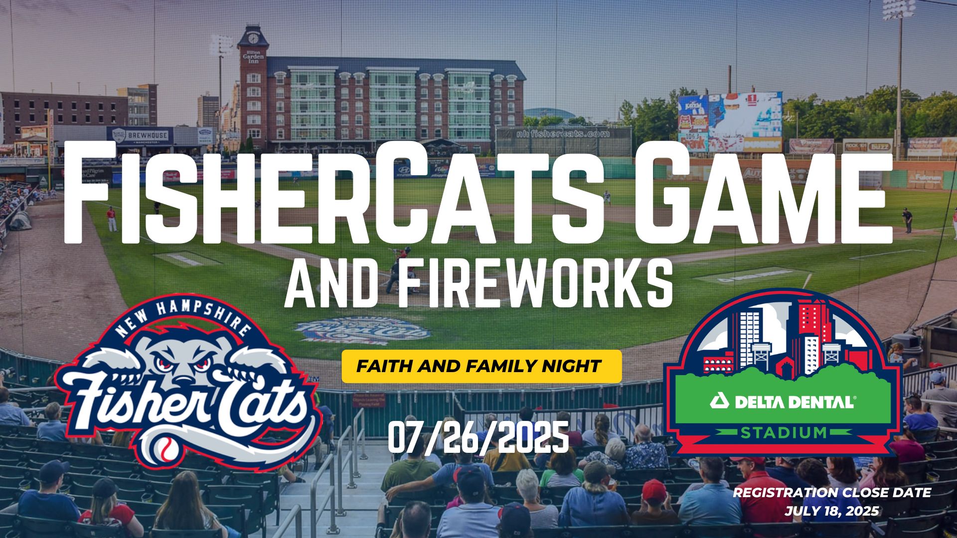FisherCats Game & Fireworks 2025 logo