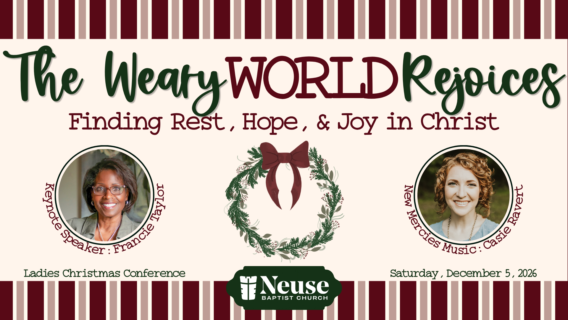 The Weary World Rejoices: Ladies Christmas Conference 2026 logo