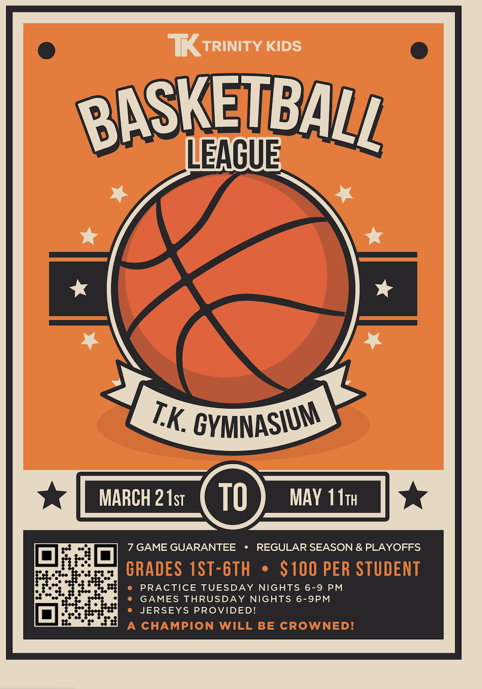 Trinity Kids Basket Ball League logo