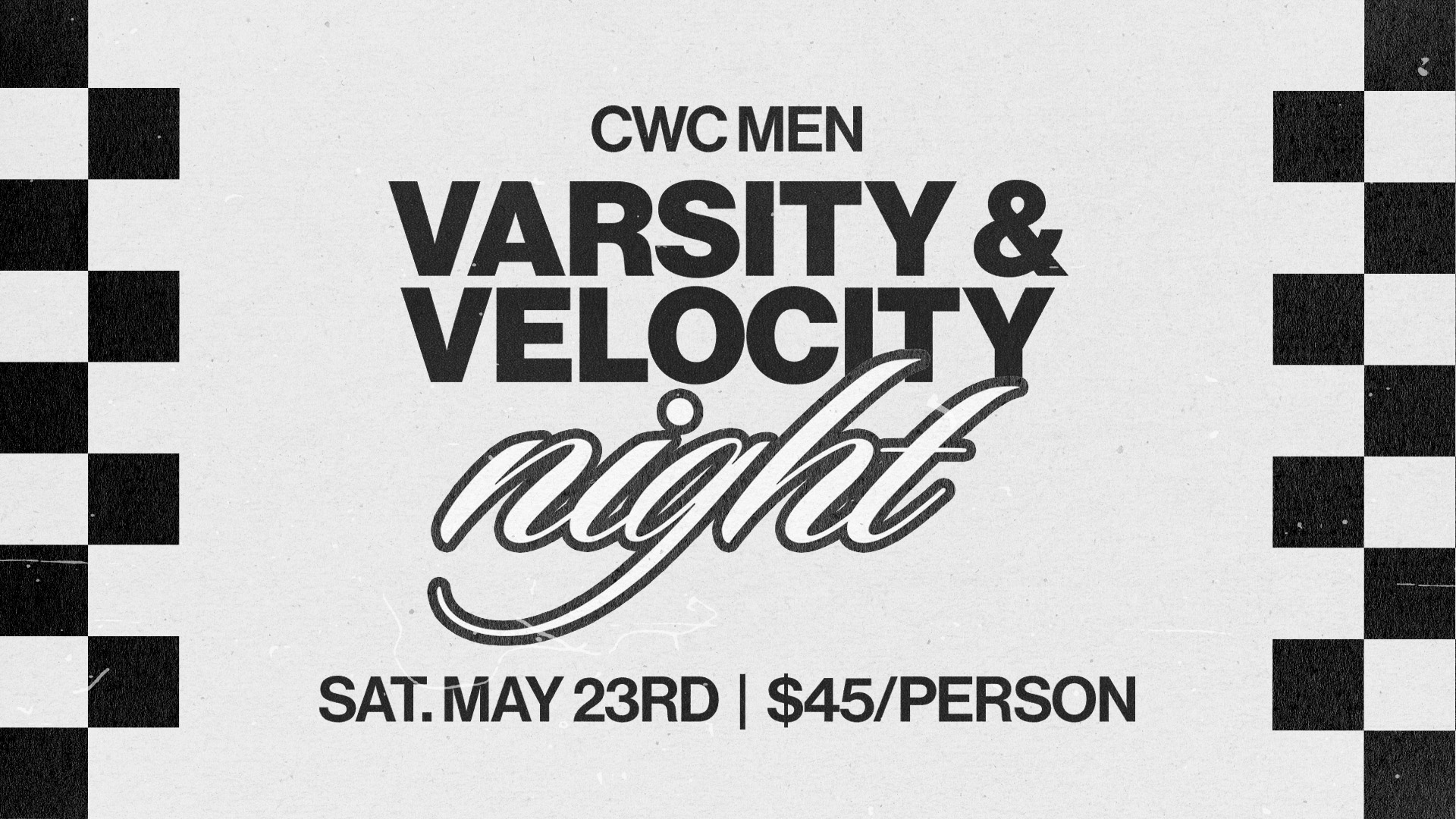 CWC Men's Varsity and Velocity Night logo