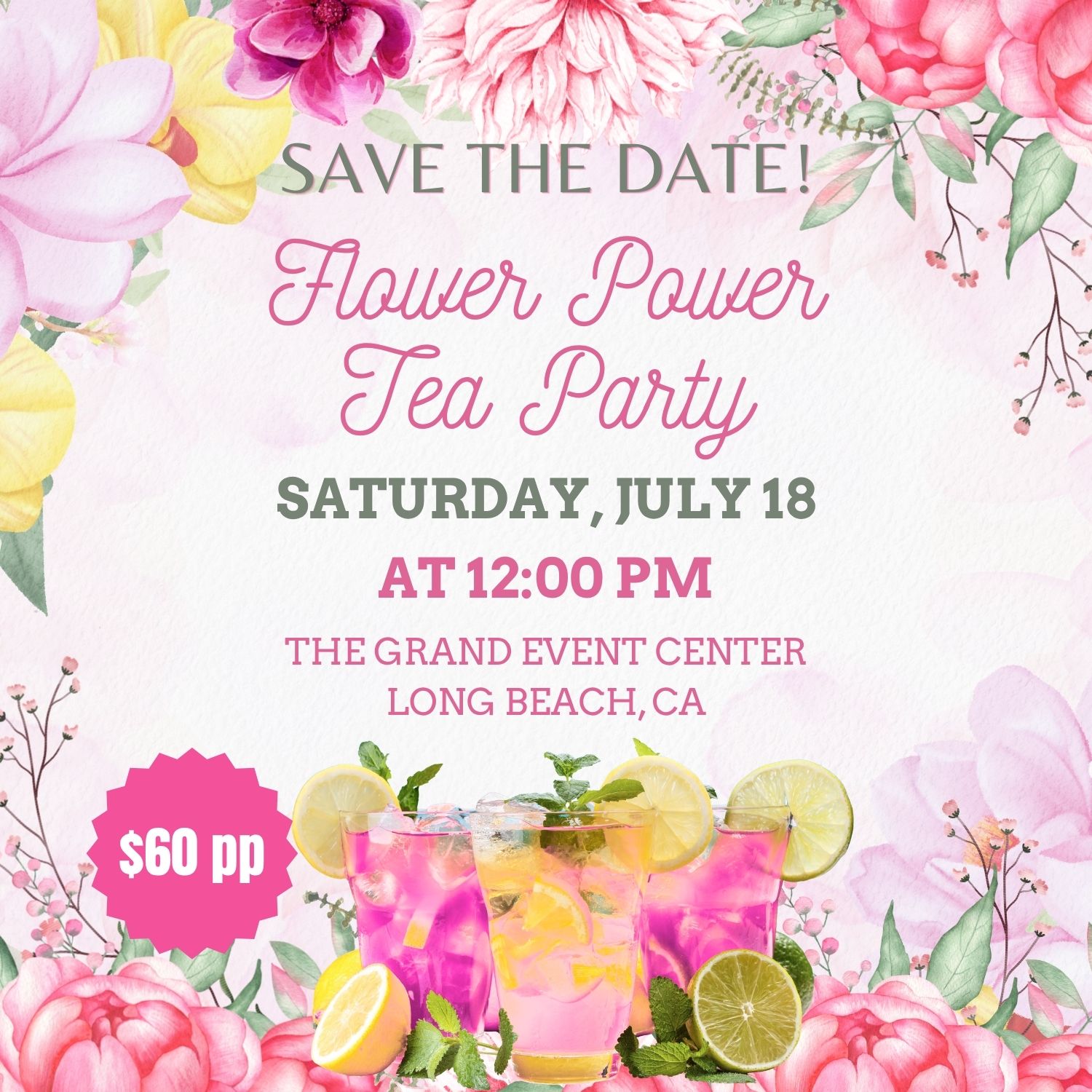 Flower Power Ladies Tea Party logo