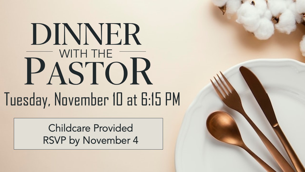Dinner with the Pastor - November 10 logo