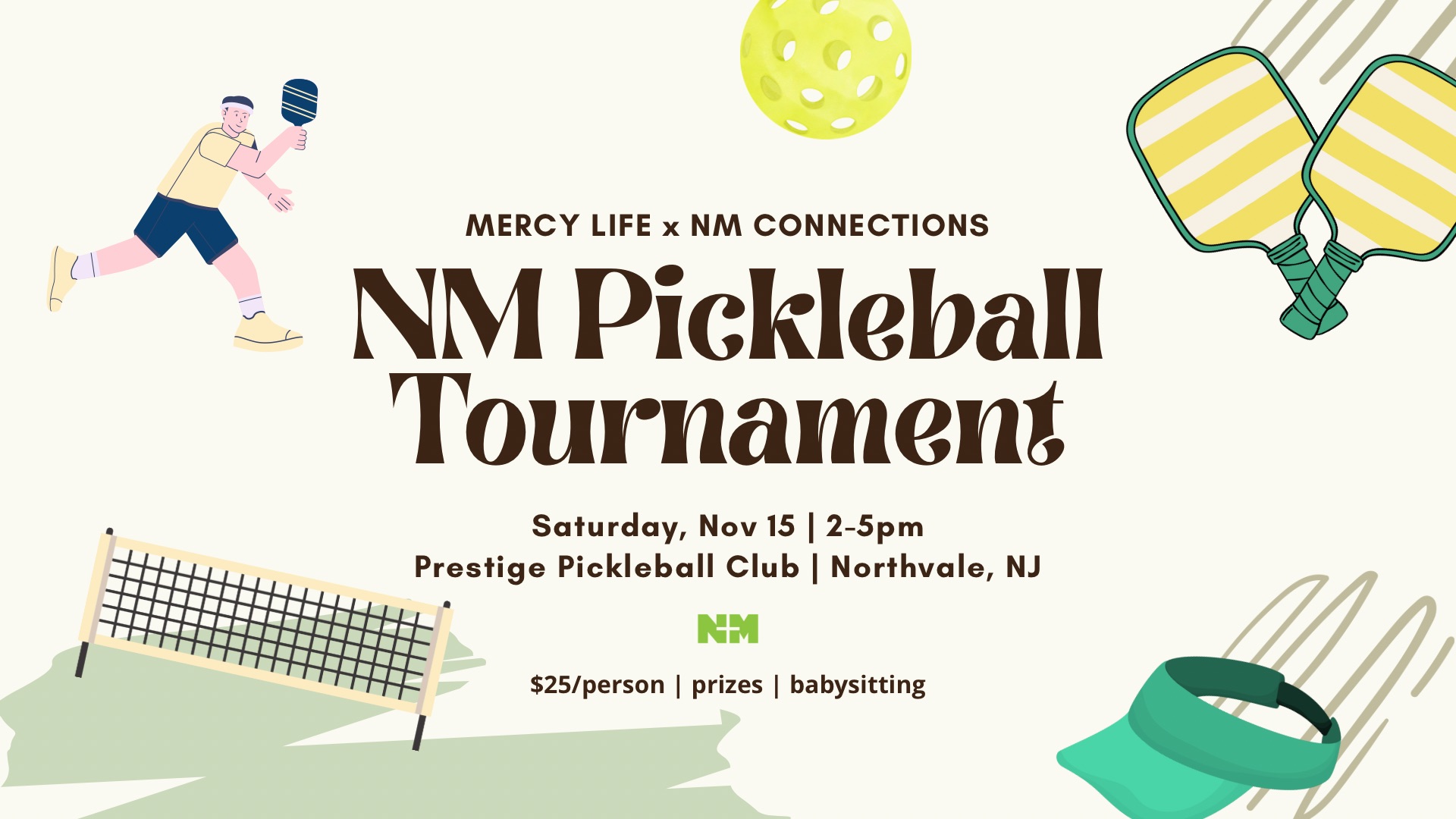 Mercy Life X NM Connections Pickleball Tournament logo