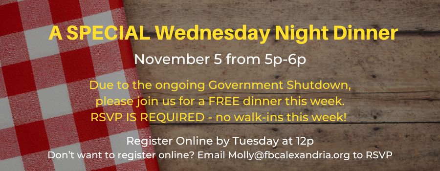 A SPECIAL Wednesday Night Dinner - November 5 Hosted by the FBA Foundation logo