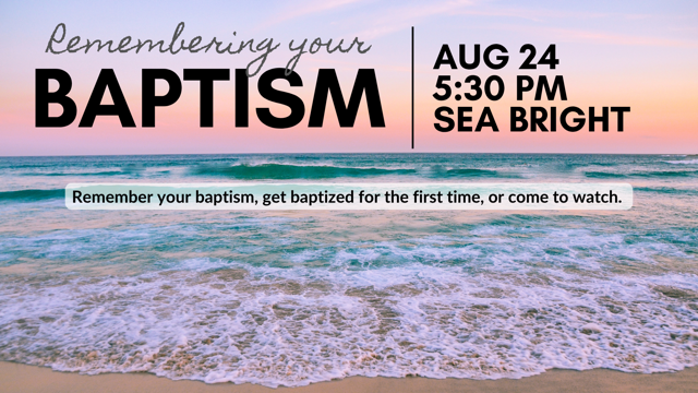 Beach Baptisms | Remembering your Baptism 2025 logo