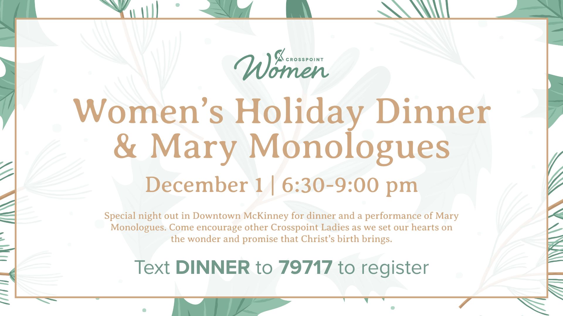 2026 Women's Ministry Holiday Dinner logo