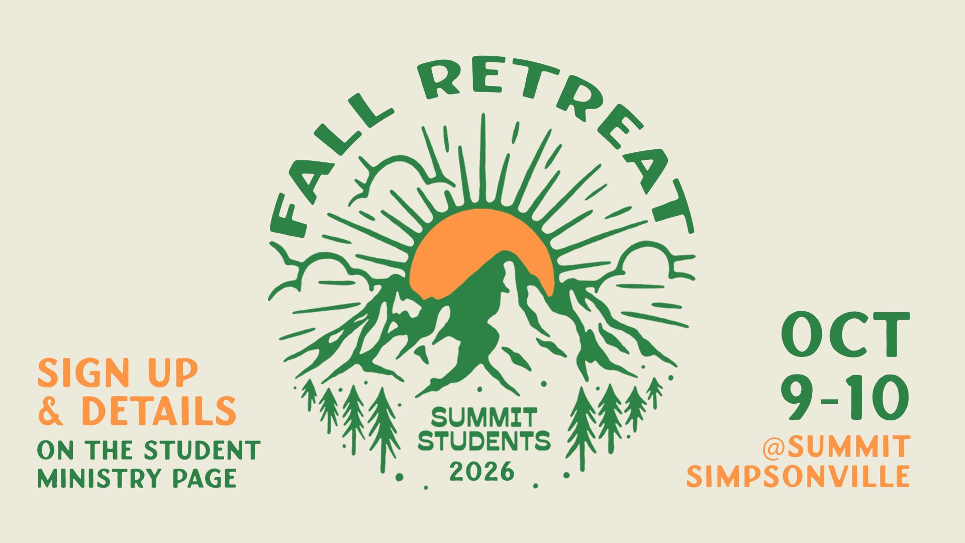 Students Fall Retreat October 9-10, 2026 logo