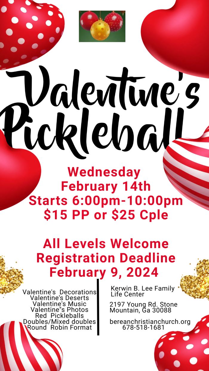 Valentine's Pickleball Event logo