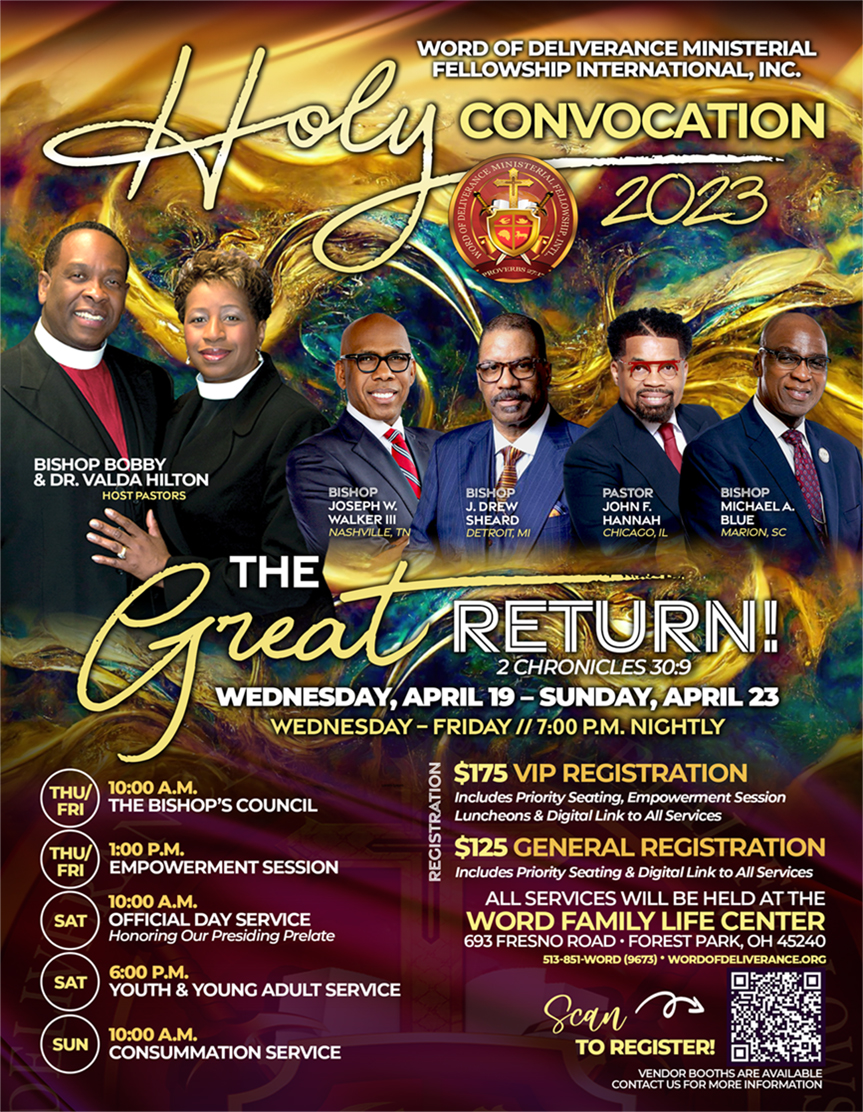 Word of Deliverance Ministerial Fellowship International, Inc. Holy Convocation 2023 logo