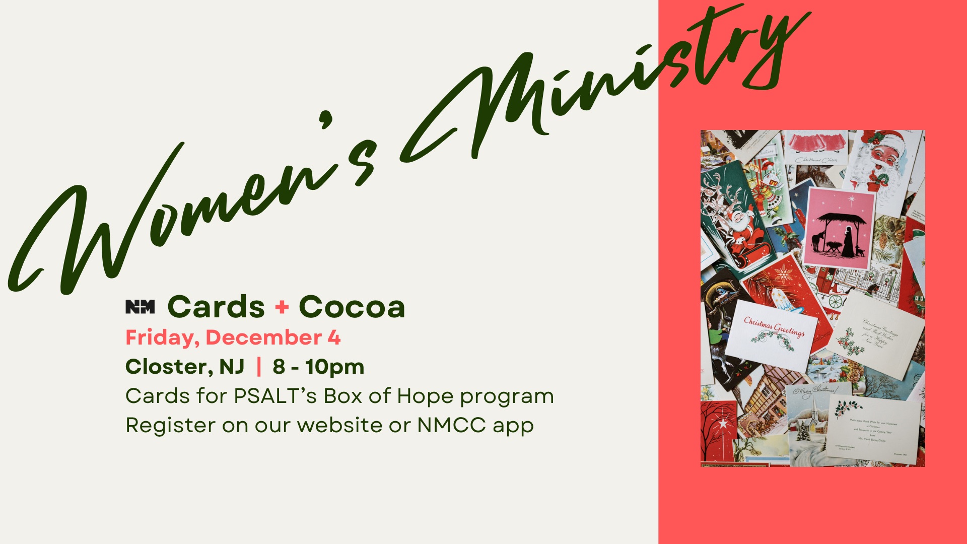 Cards and Cocoa Hosted by New Mercy Women's Ministry × PSALT logo