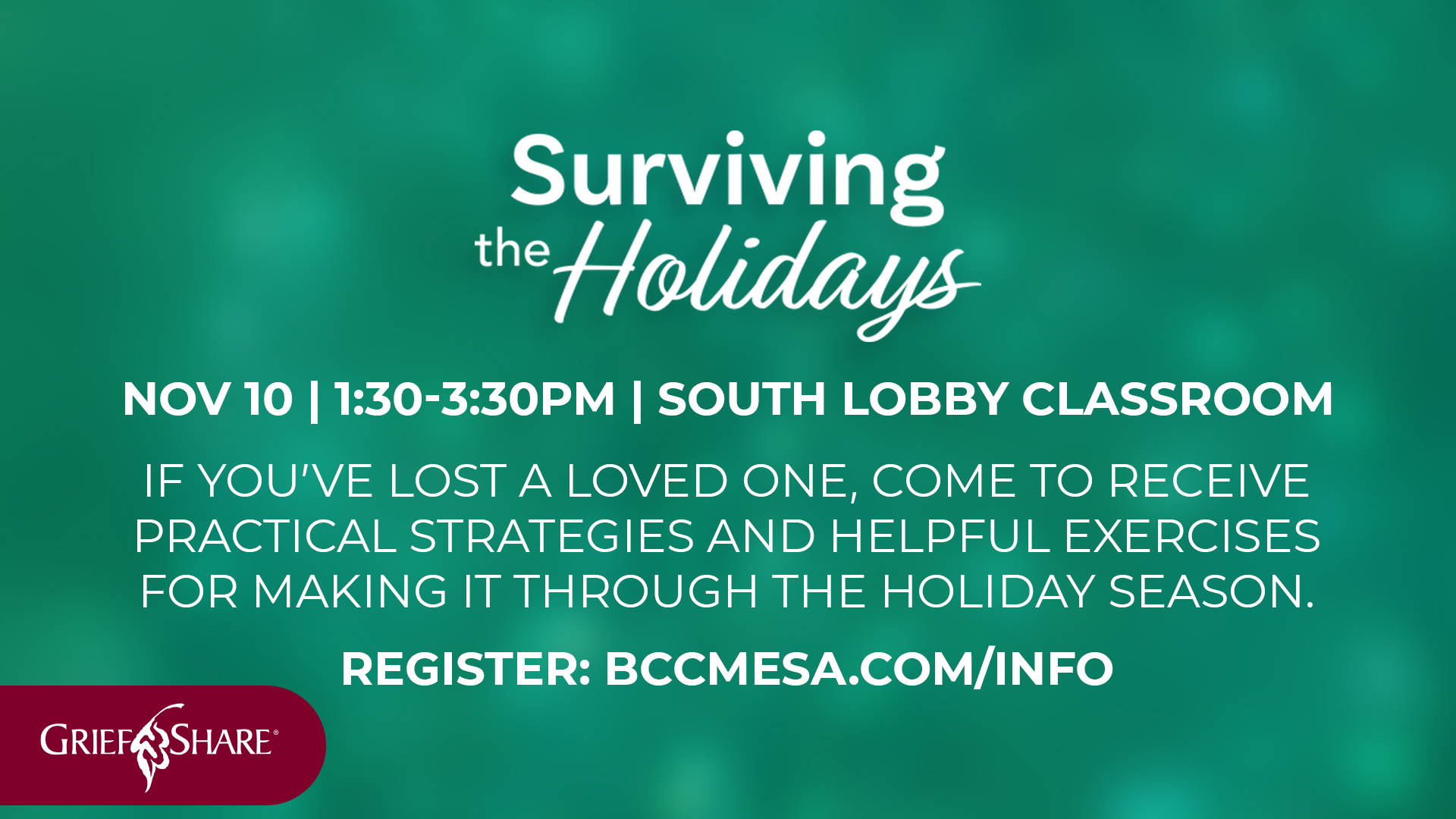 Surviving the Holidays 2024 - A GriefShare Seminar logo