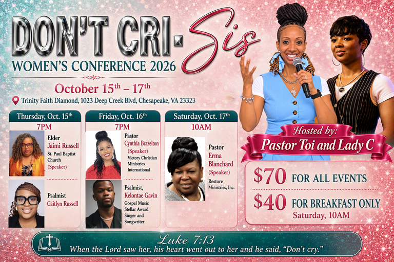 DON'T CRI-SIS WOMEN'S CONFERENCE 2026 logo