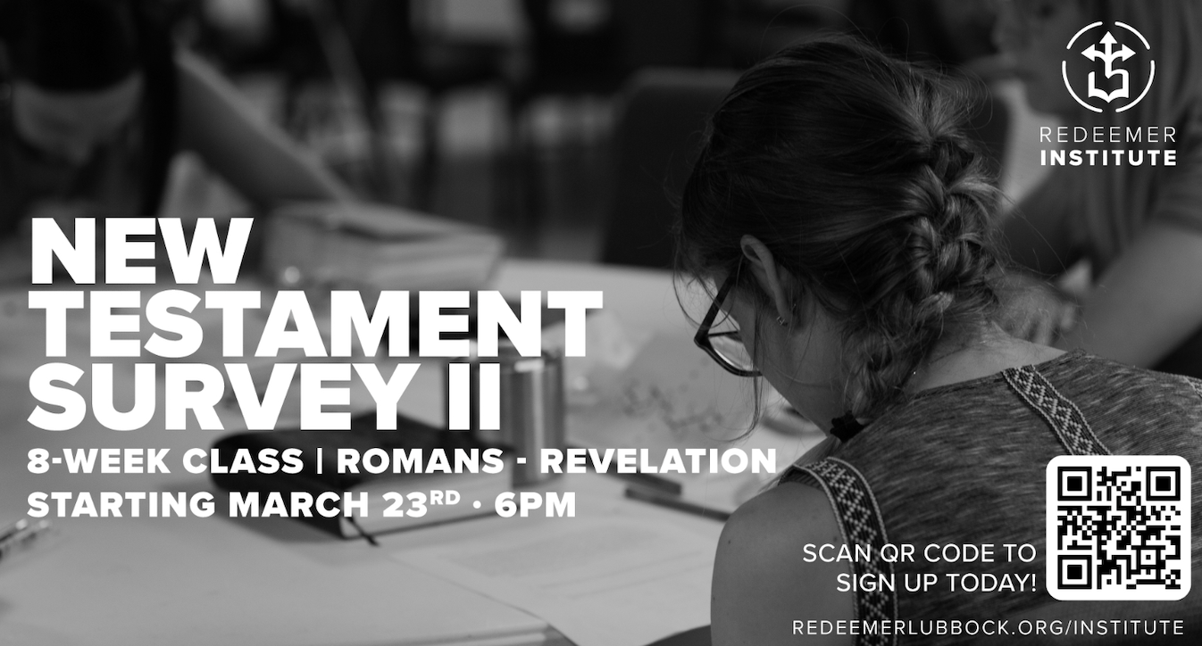 Redeemer Institute: New Testament Survey II (Spring 2026) logo