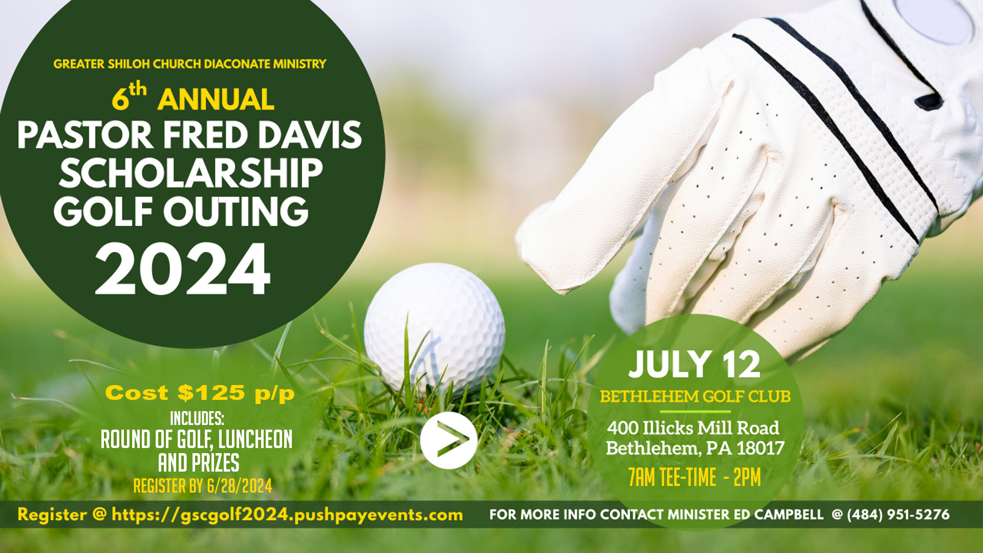 6th Annual Pastor Fred Davis Memorial Scholarship Golf Outing logo