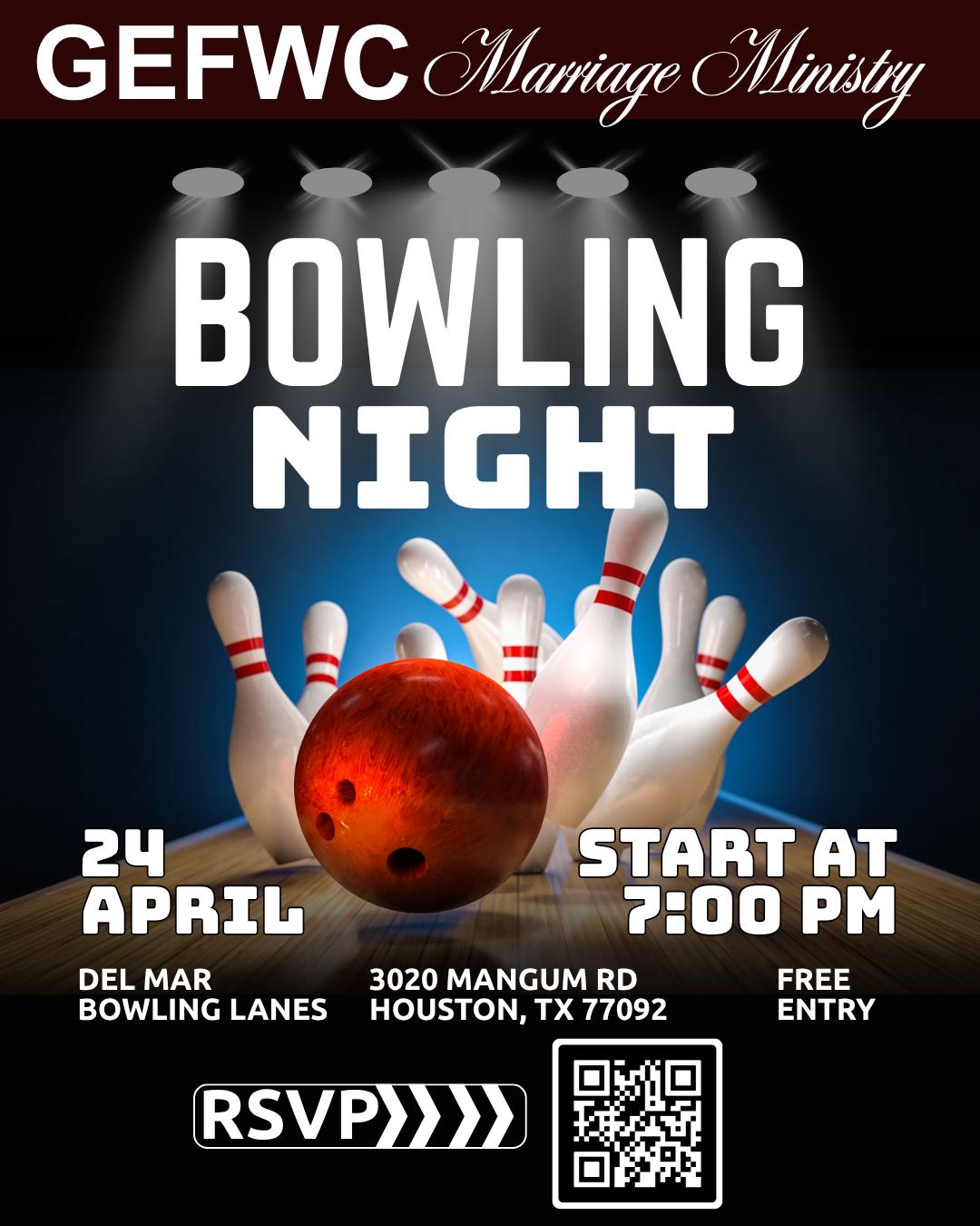 Marriage Ministry Bowling Night logo