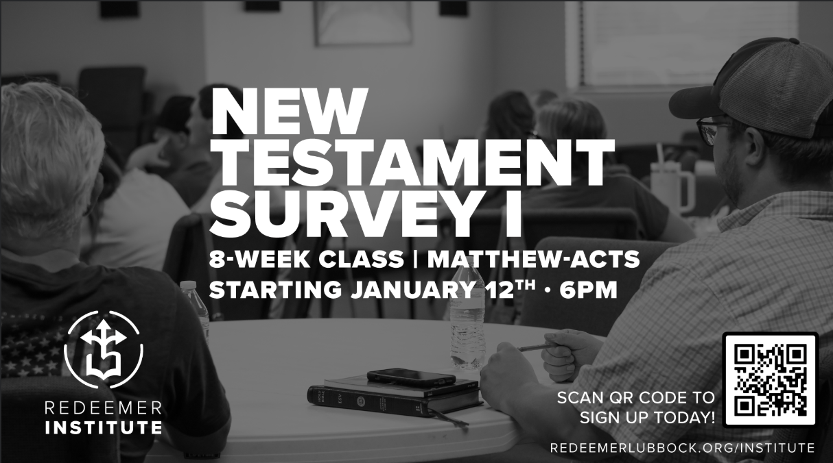 Redeemer Institute: New Testament Survey 1 (Spring 2026) logo